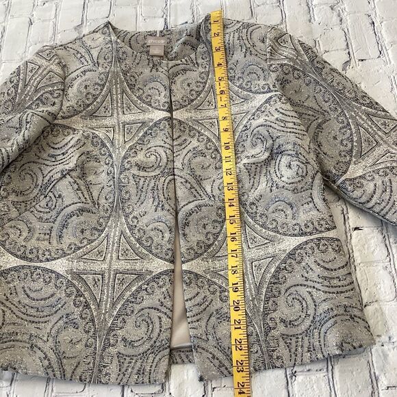 Chico’s Jacket Blazer Women’s Size 0 Multi Color Detachable Faux Fur Sleeves - Picture 7 of 11